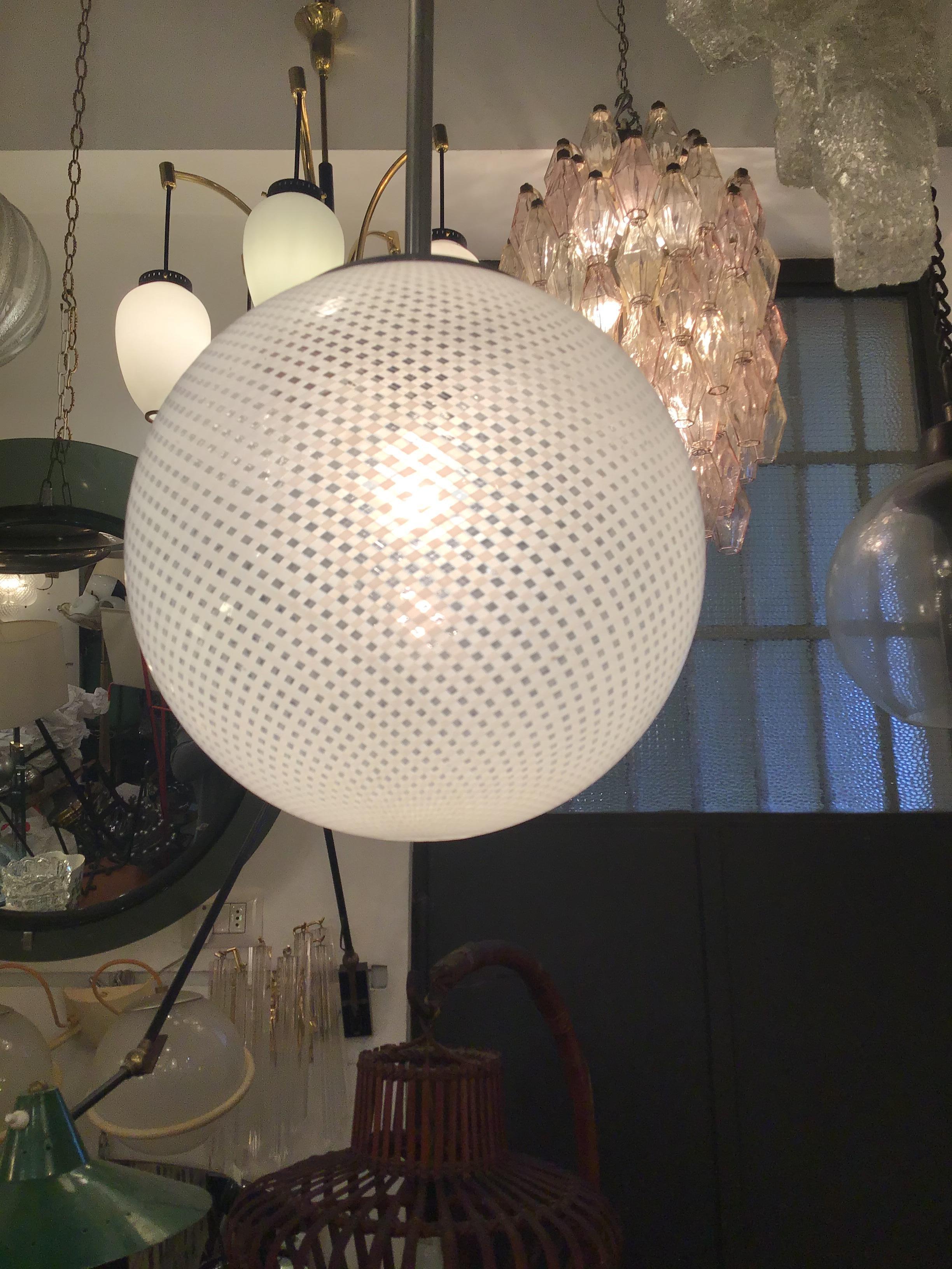 Lustre Venini FILIGRANA Murano Glass Crome Italia, 1930 en vente 5