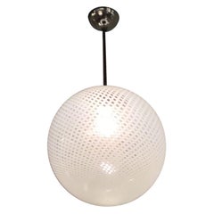 Lámpara Venini "FILIGRANA" Cristal de Murano Cromo Italia, 1930