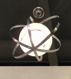 Venini Chandelier Glass Metal Crome, 1940, Italy