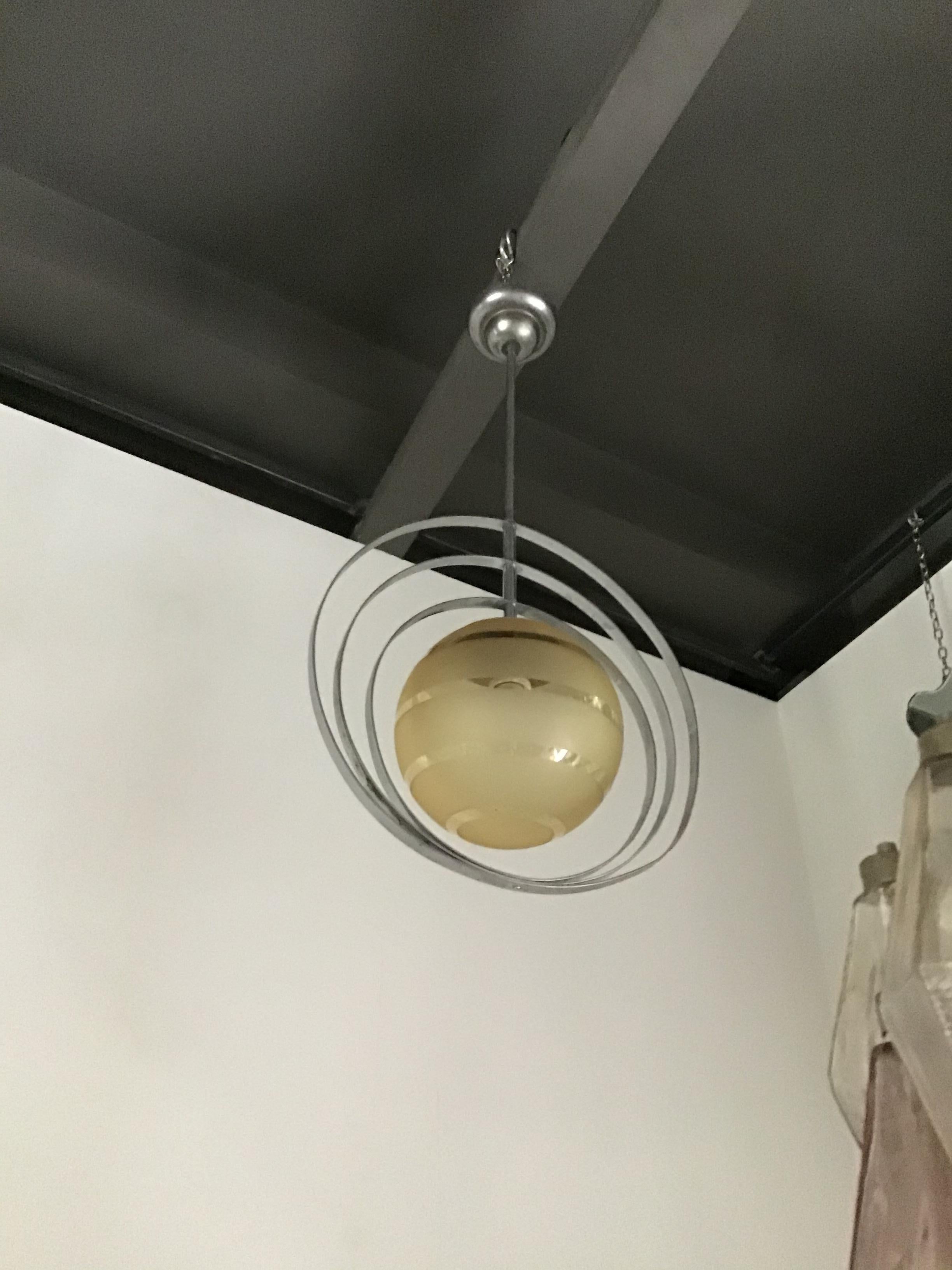 Vetro Lampadario Venini in vetro e metallo, 1940, Italia in vendita
