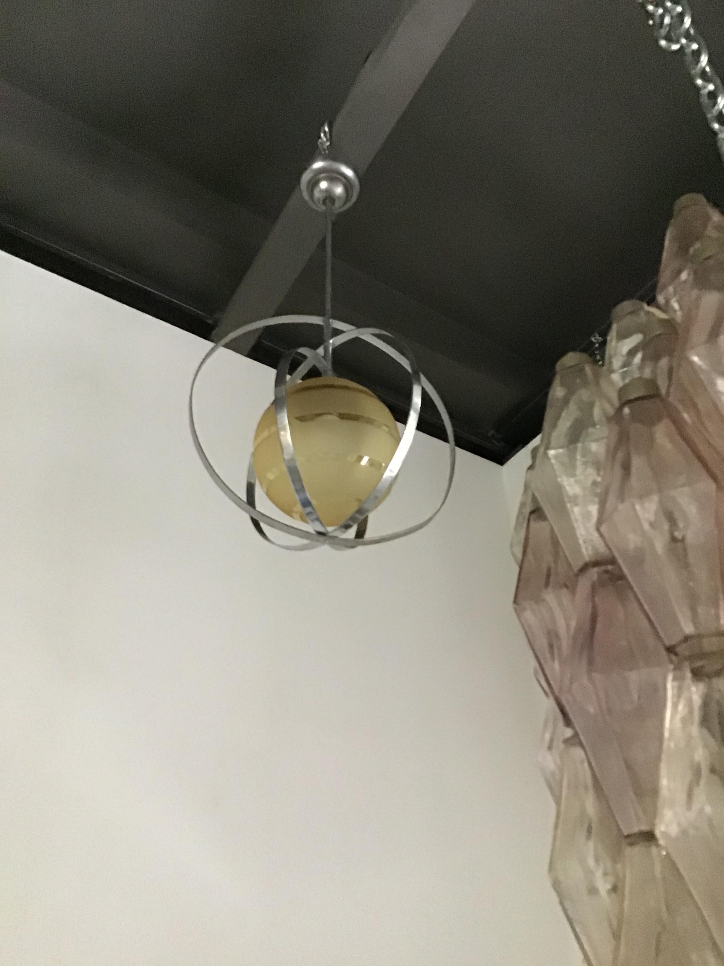 Lampadario Venini in vetro e metallo, 1940, Italia in vendita 1