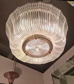 Venini Chandelier MURANO GLASS Brass iron 1940 Italy