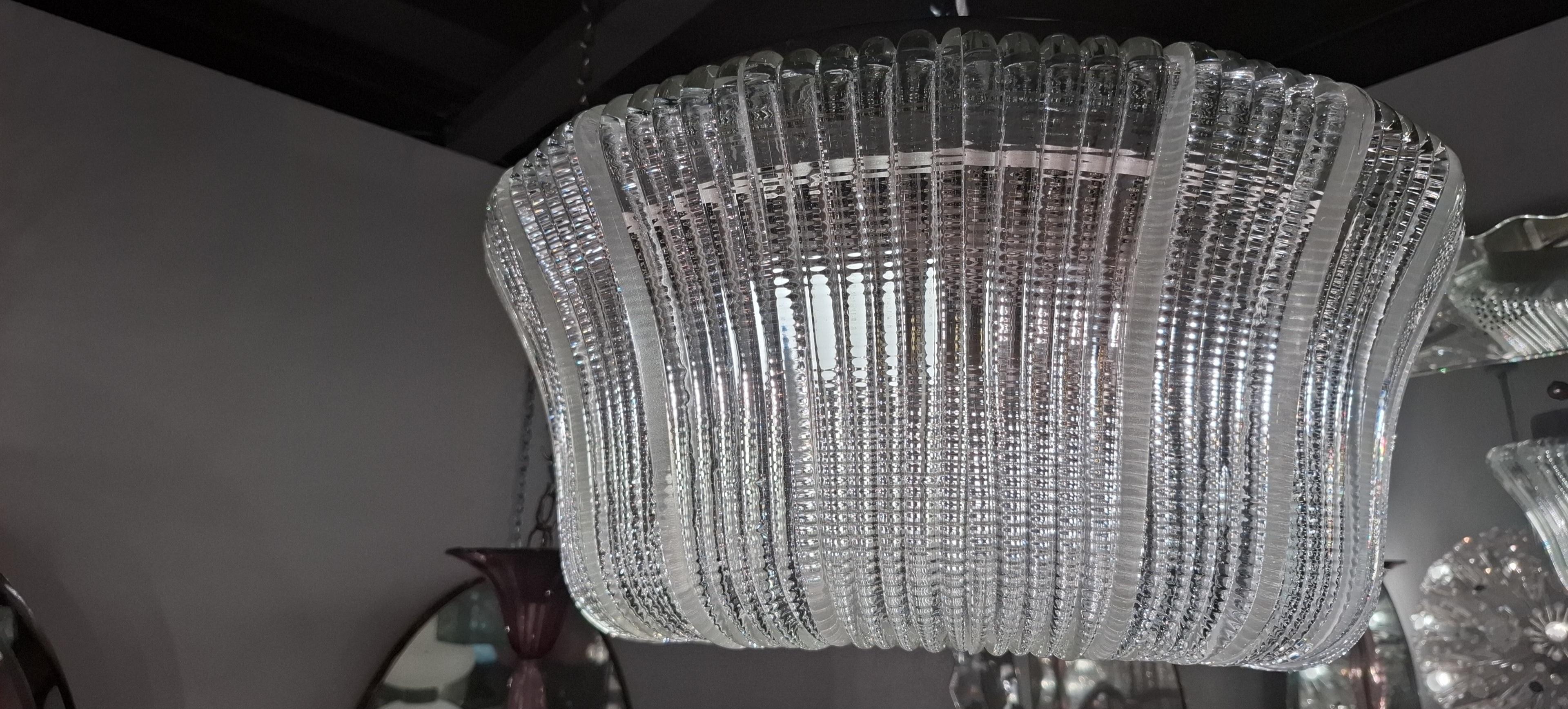 Altro Venini Chandelier MURANO GLASS Brass iron 1940 Italia in vendita