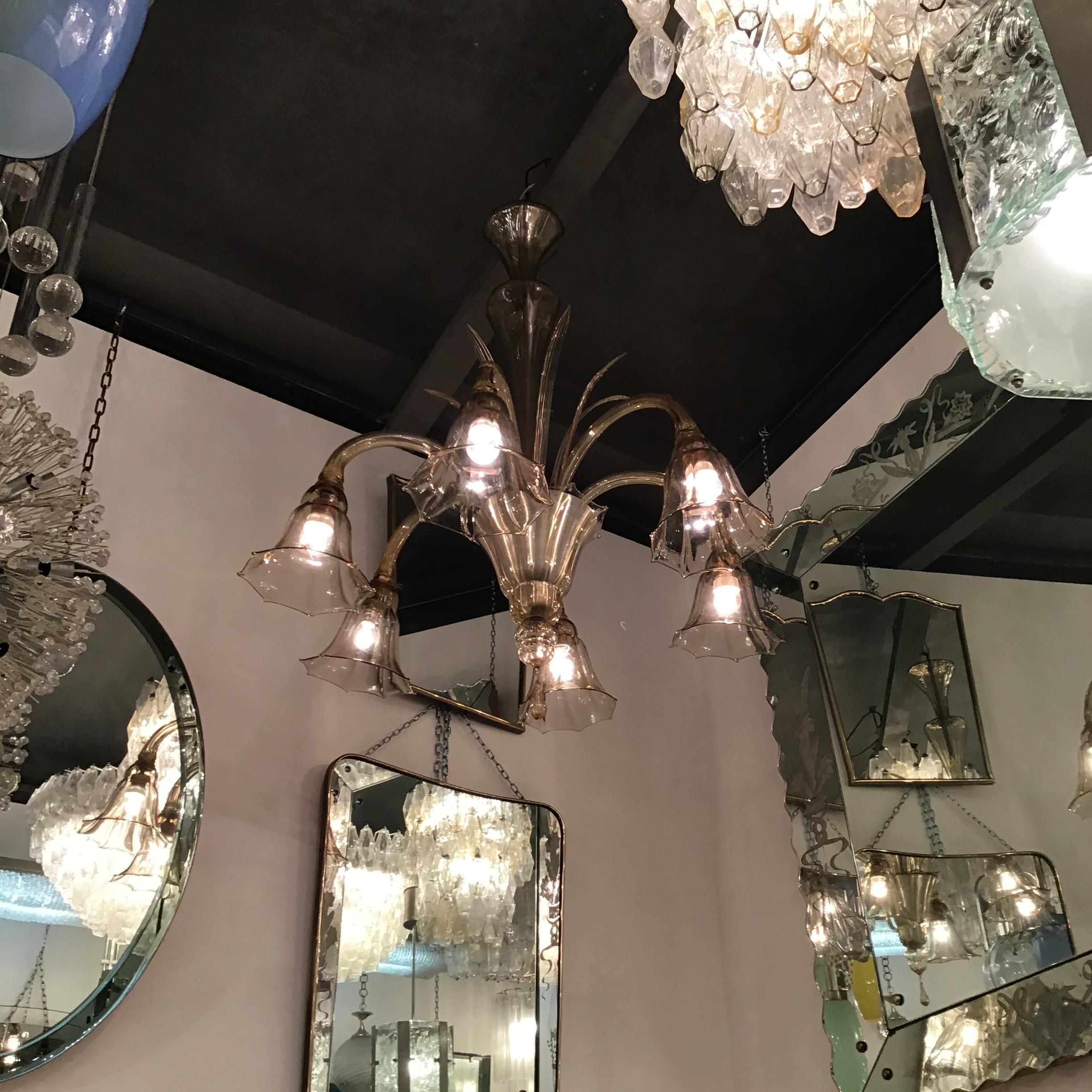 VENINI Lámpara de cristal de Murano Hierro 1940 Italia mediados del siglo XX en venta