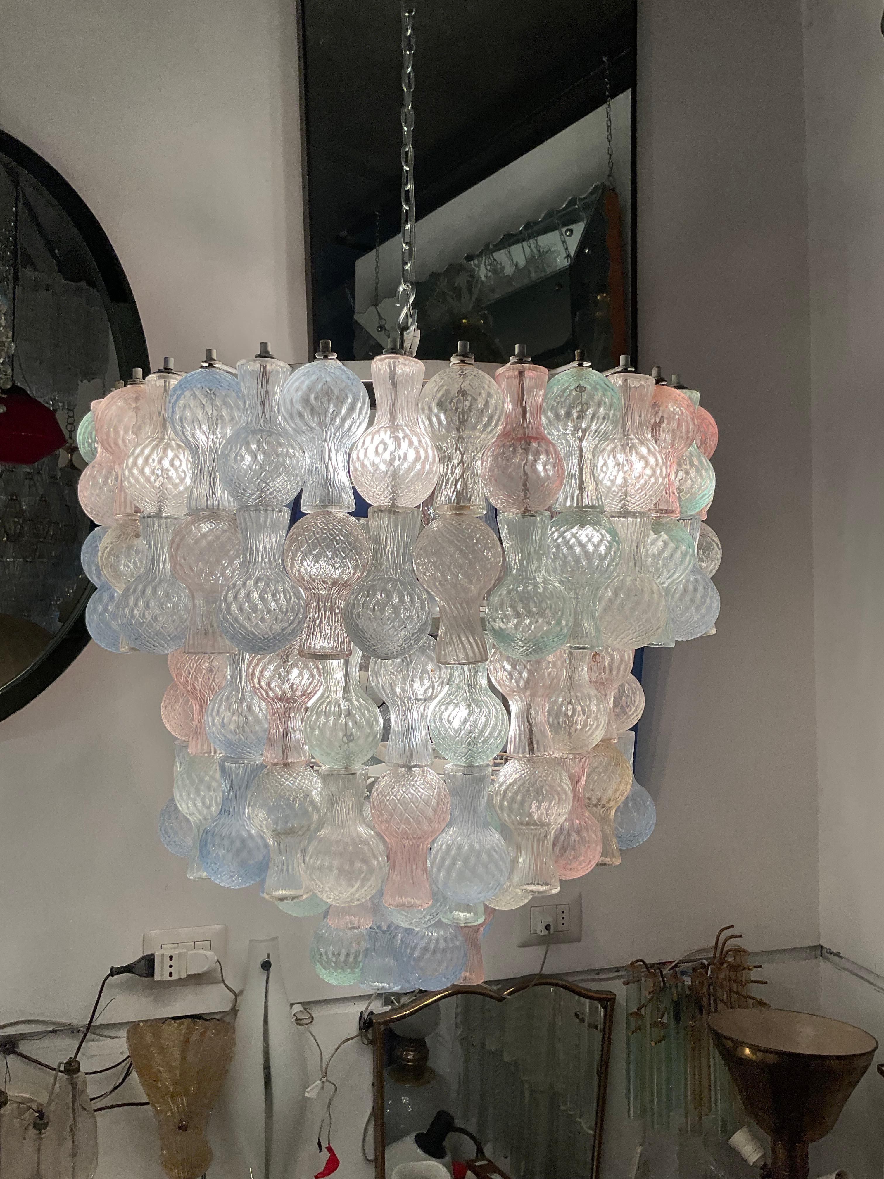 Venini Lustre Murano Verre Fer 1950 Italie en vente 3