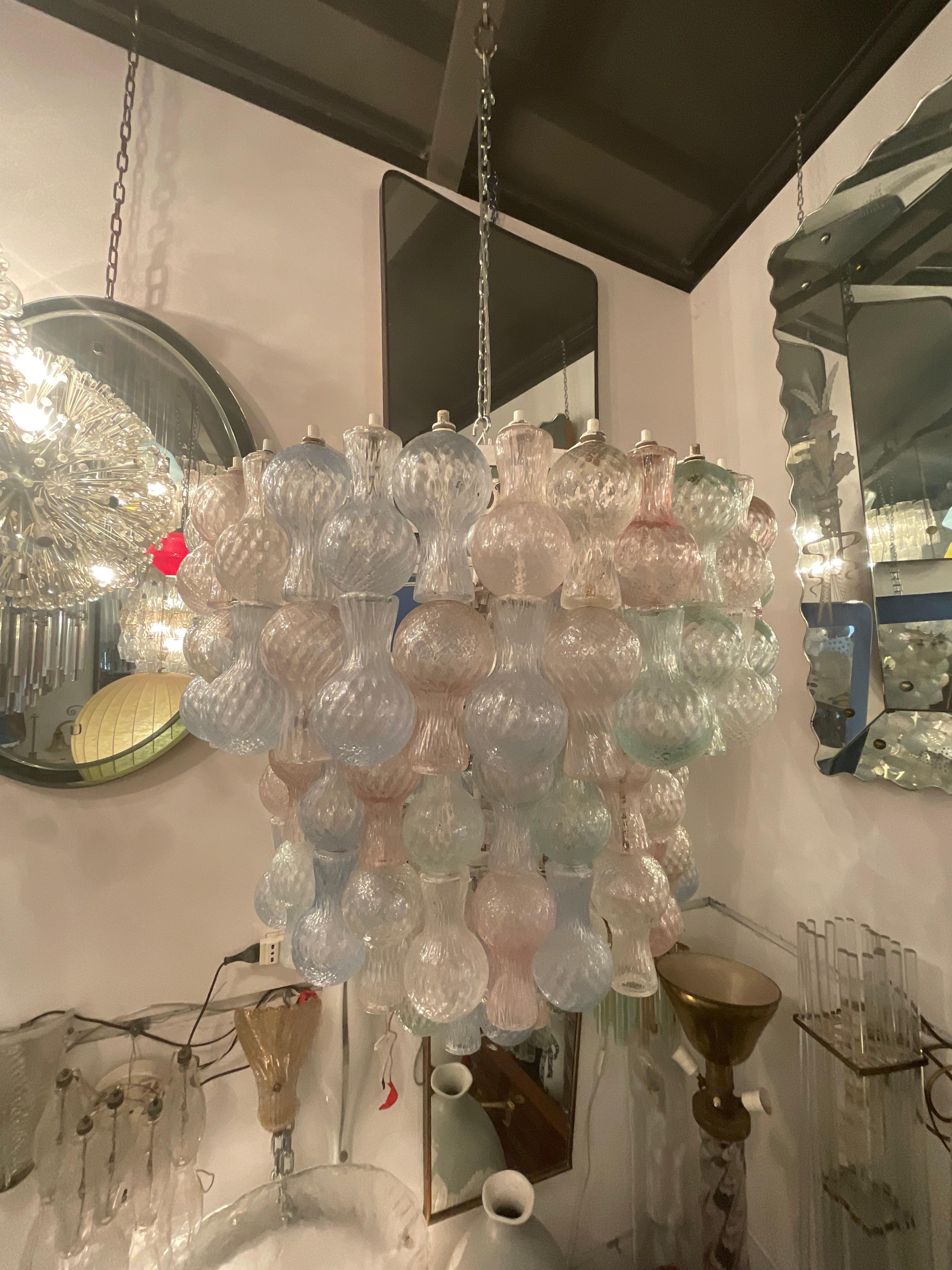 Venini Lustre Murano Verre Fer 1950 Italie en vente 5