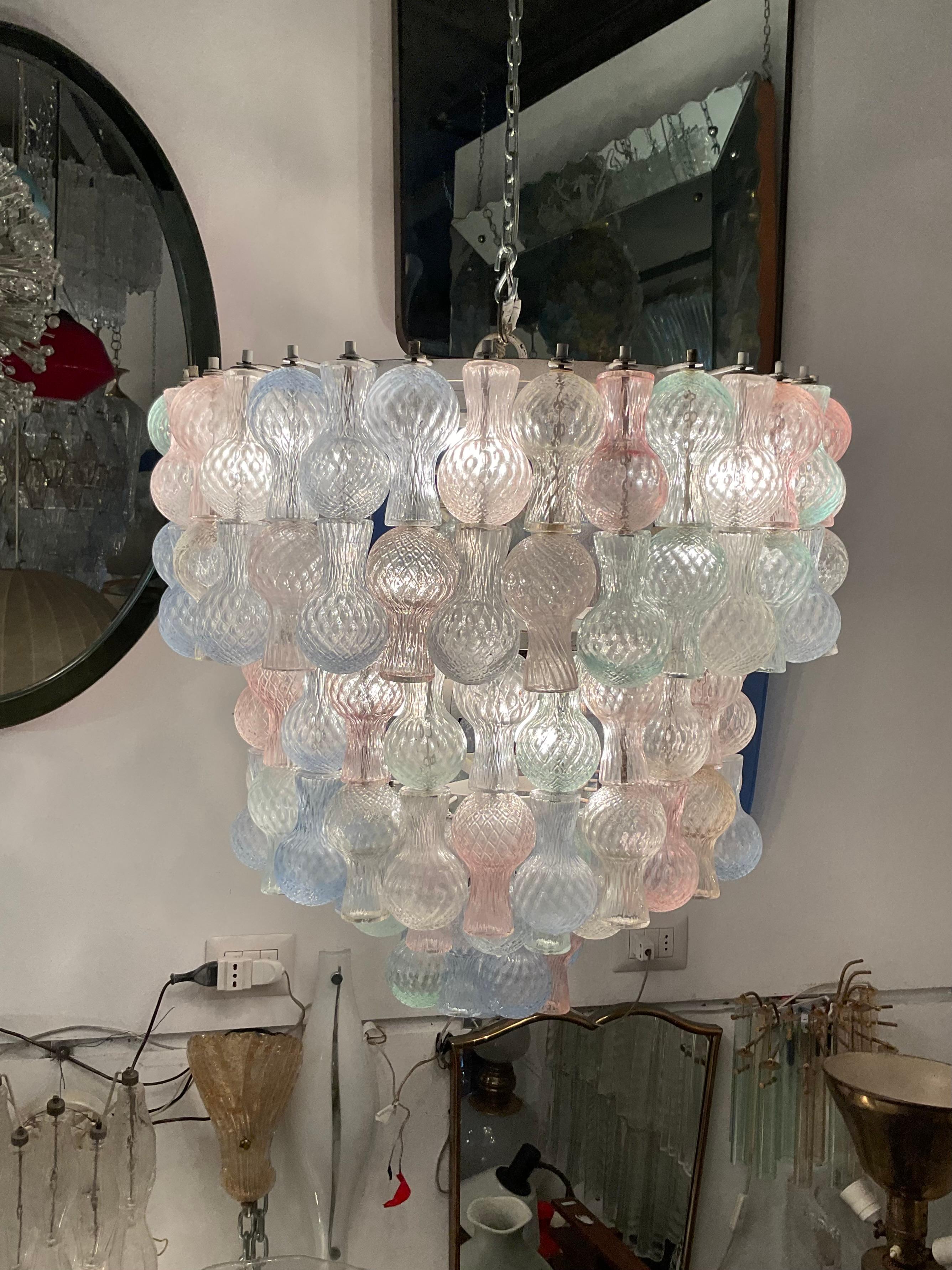 Venini Lustre Murano Verre Fer 1950 Italie en vente 10