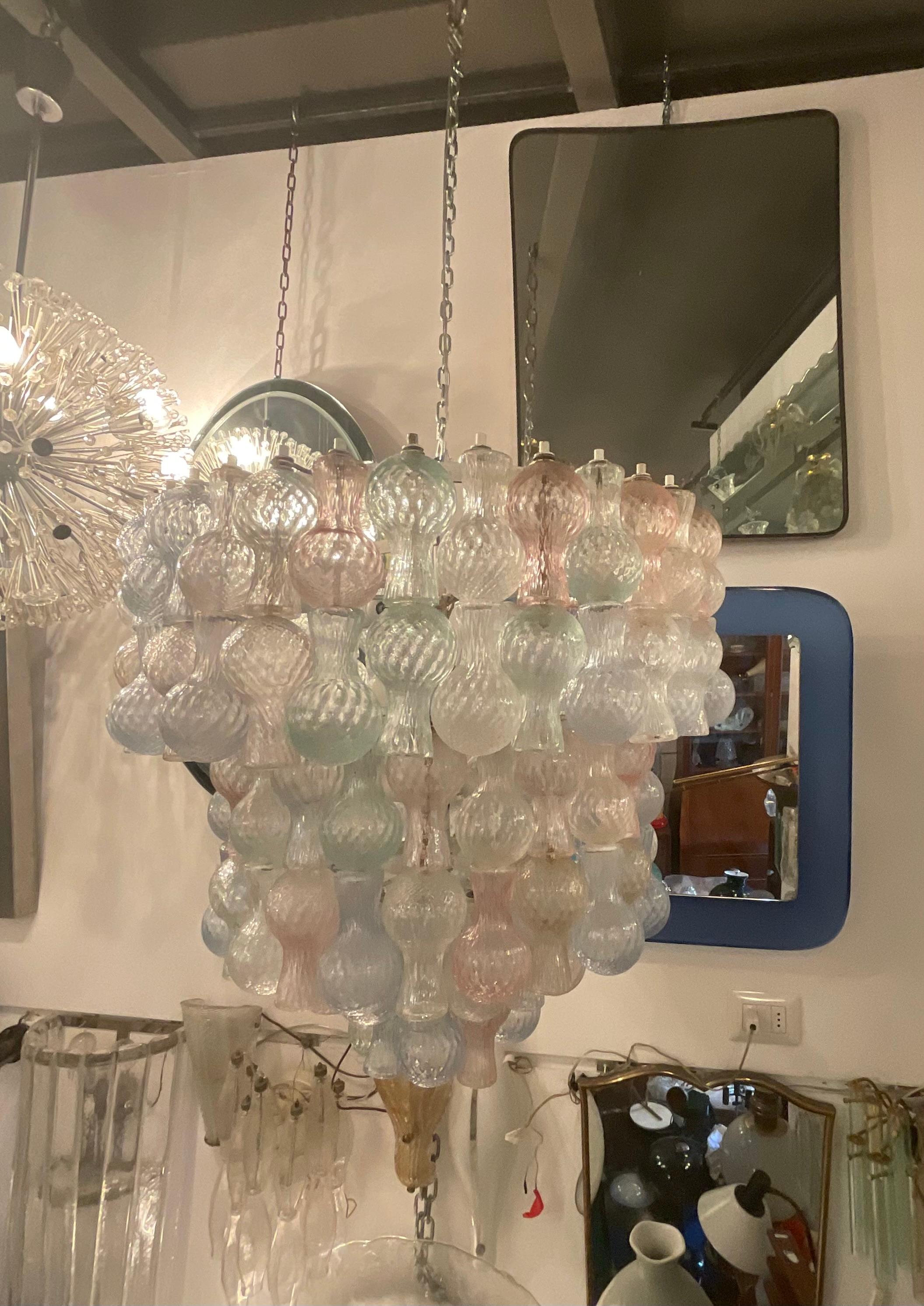 Venini Lustre Murano Verre Fer 1950 Italie en vente 11