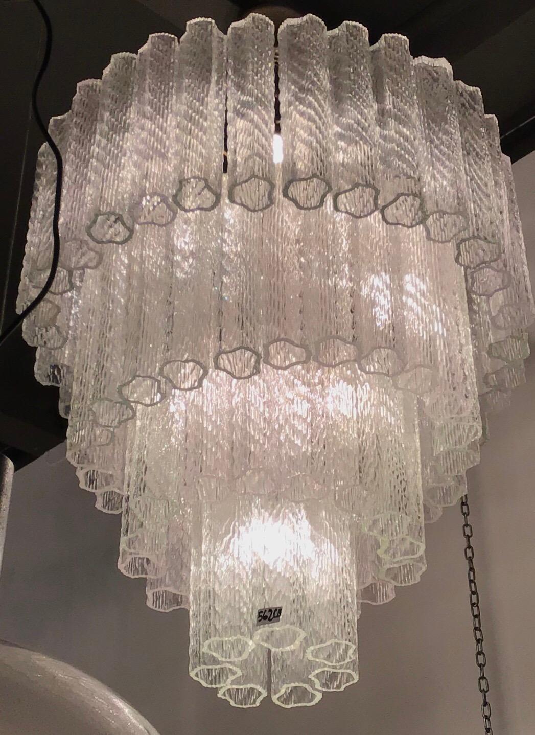 Venini chandelier Murano glass iron, 1950, Italy.