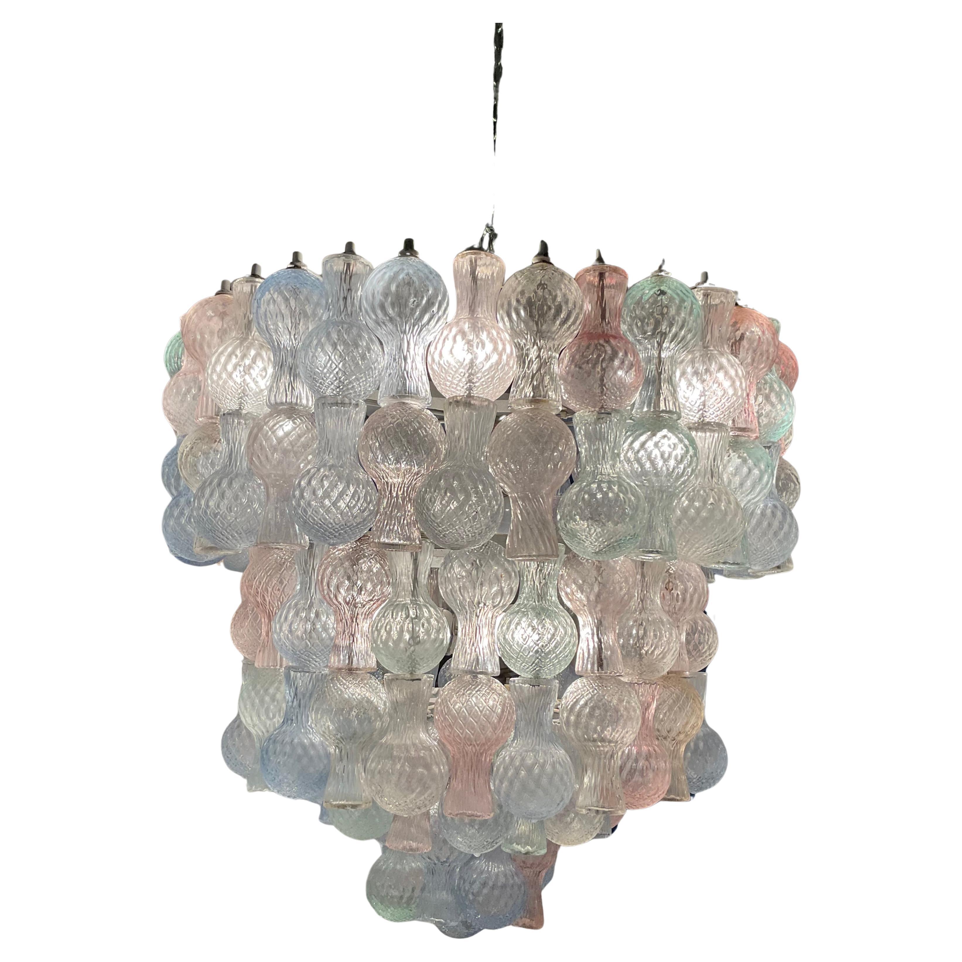 Venini Lustre Murano Verre Fer 1950 Italie en vente