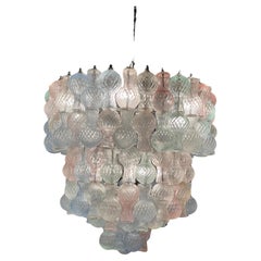 VENINI Chandelier Murano Glass Iron 1950 Italy