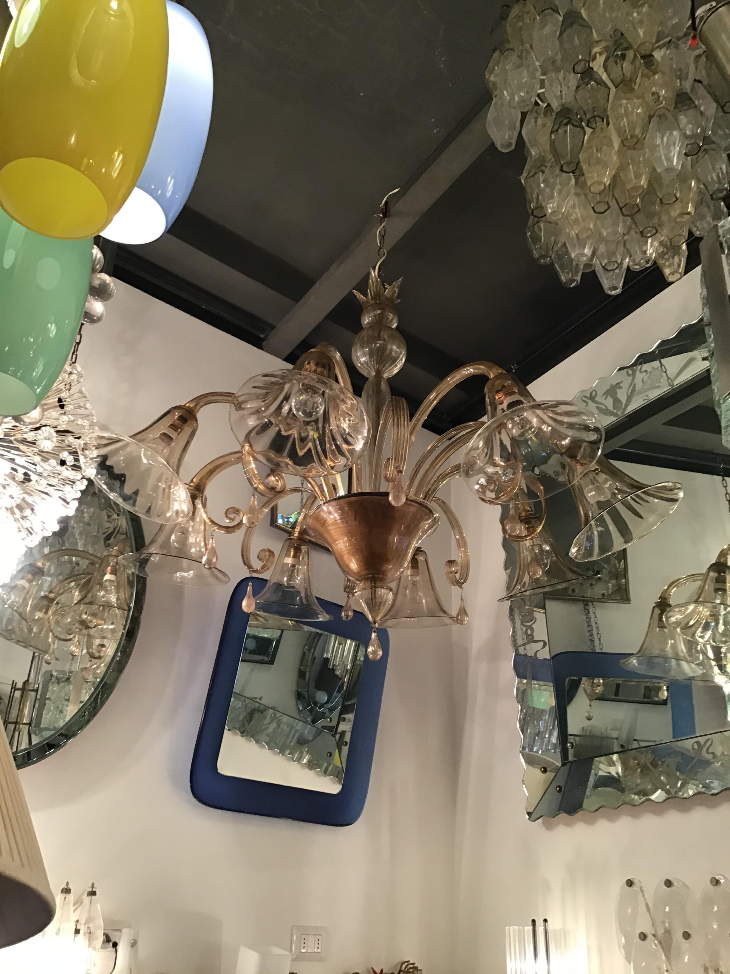 Lampadario Venini Vetro di Murano Ferro Metallo Italia, 1930 in vendita 10