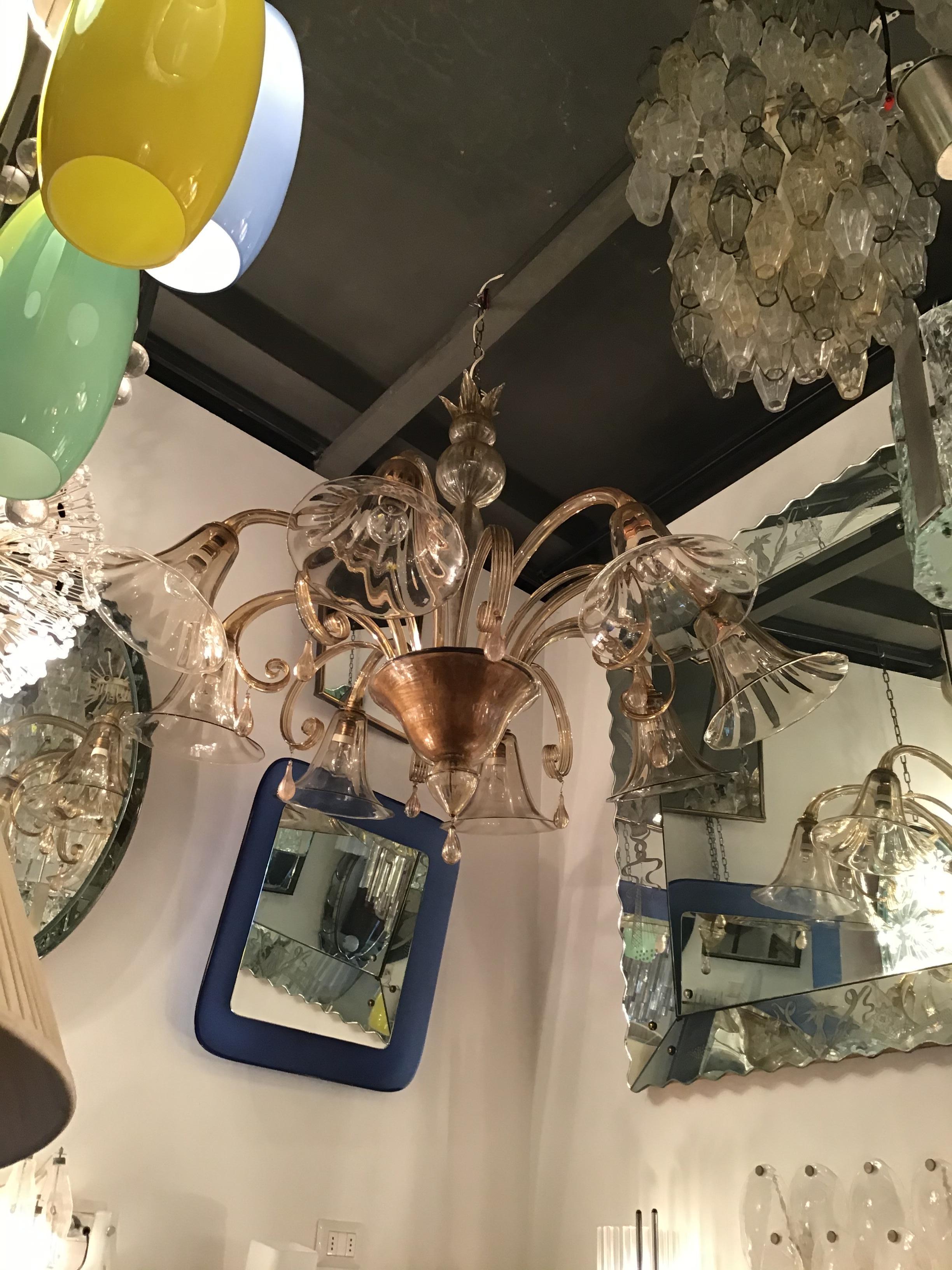 Lampadario Venini Vetro di Murano Ferro Metallo Italia, 1930 in vendita 11