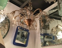 Venini Chandelier Murano Glass Iron Metal Italy, 1930