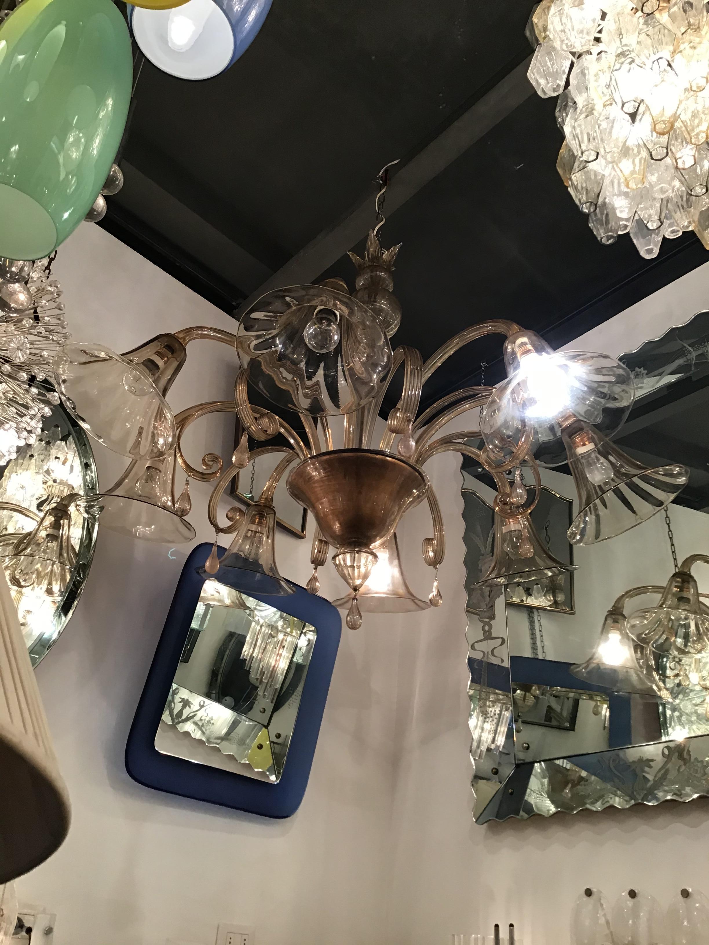 Altro Lampadario Venini Vetro di Murano Ferro Metallo Italia, 1930 in vendita