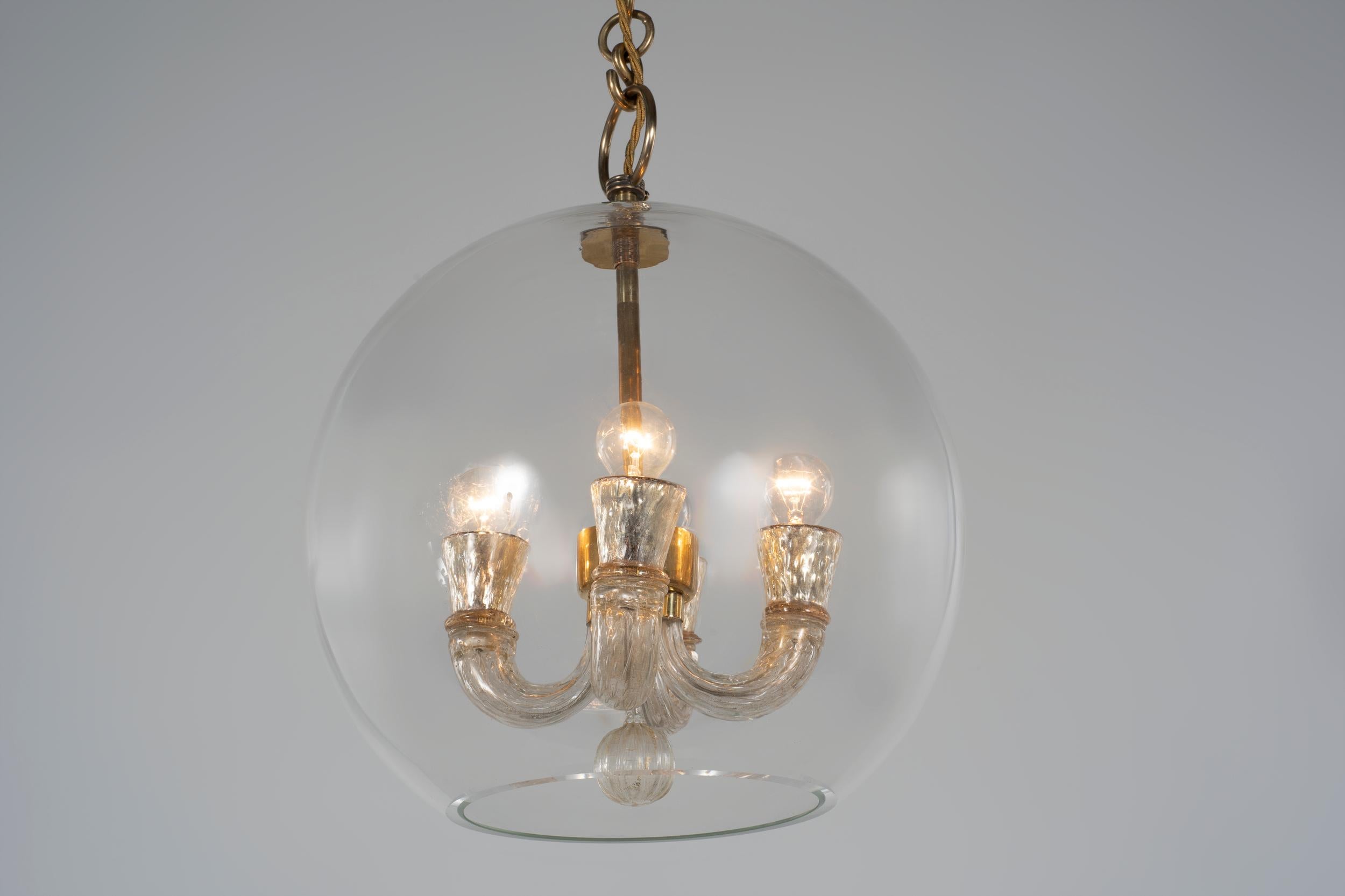 Mid-Century Modern Tomaso Buzzi, Venini chandelier murano glass italia 1940