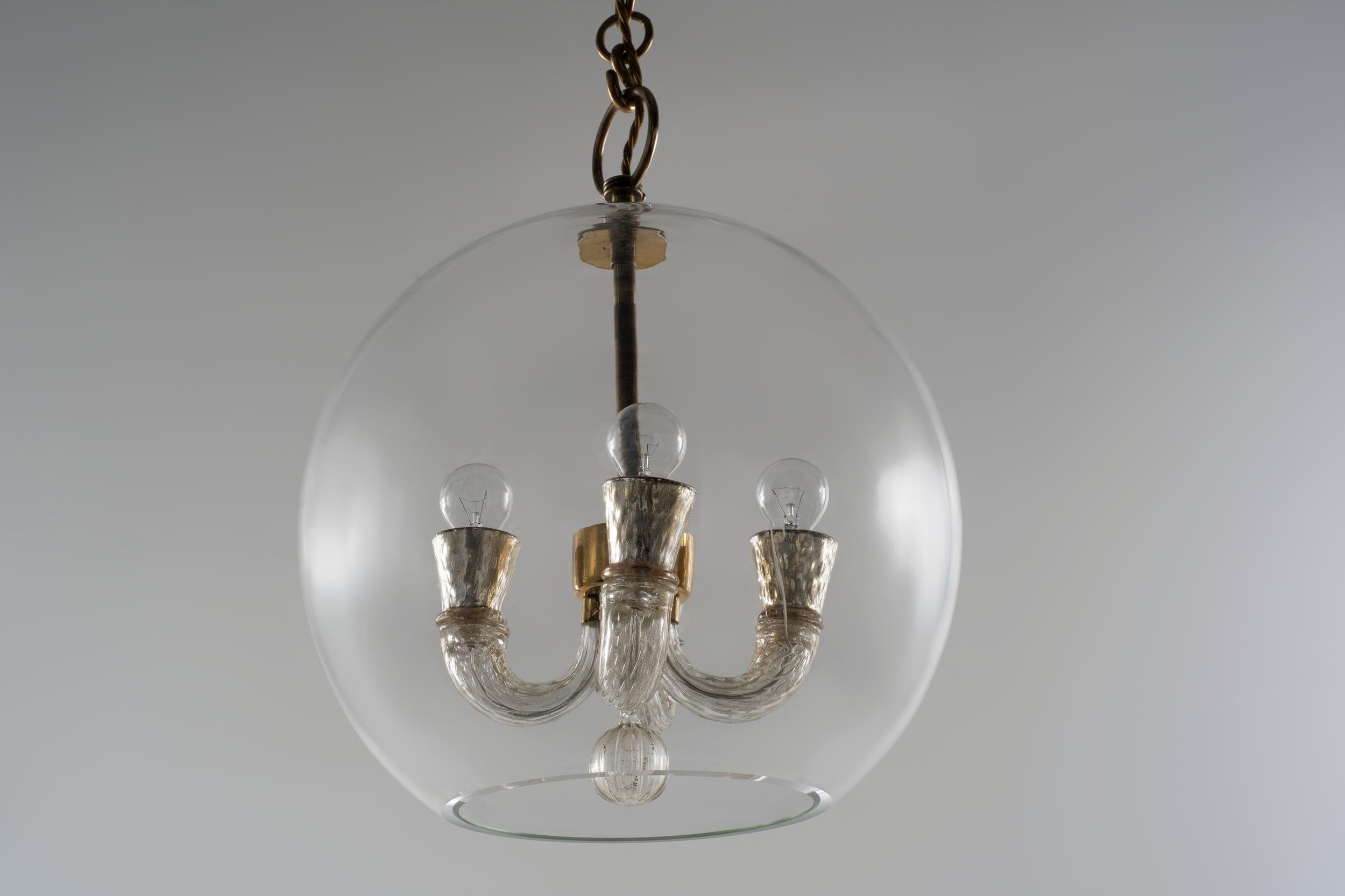 Italian Tomaso Buzzi, Venini chandelier murano glass italia 1940