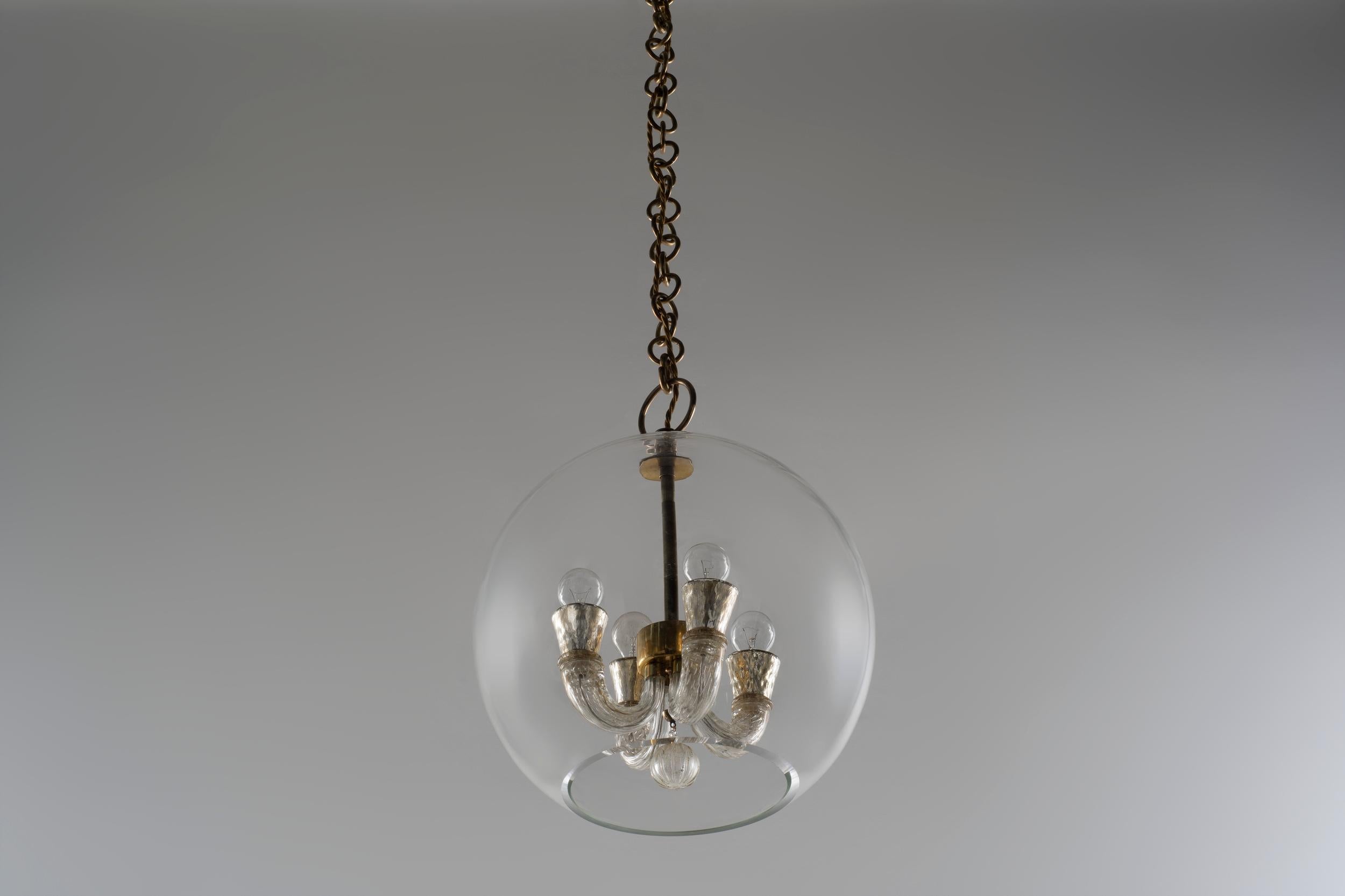 Tomaso Buzzi, Venini chandelier murano glass italia 1940 In Good Condition In Milan, IT