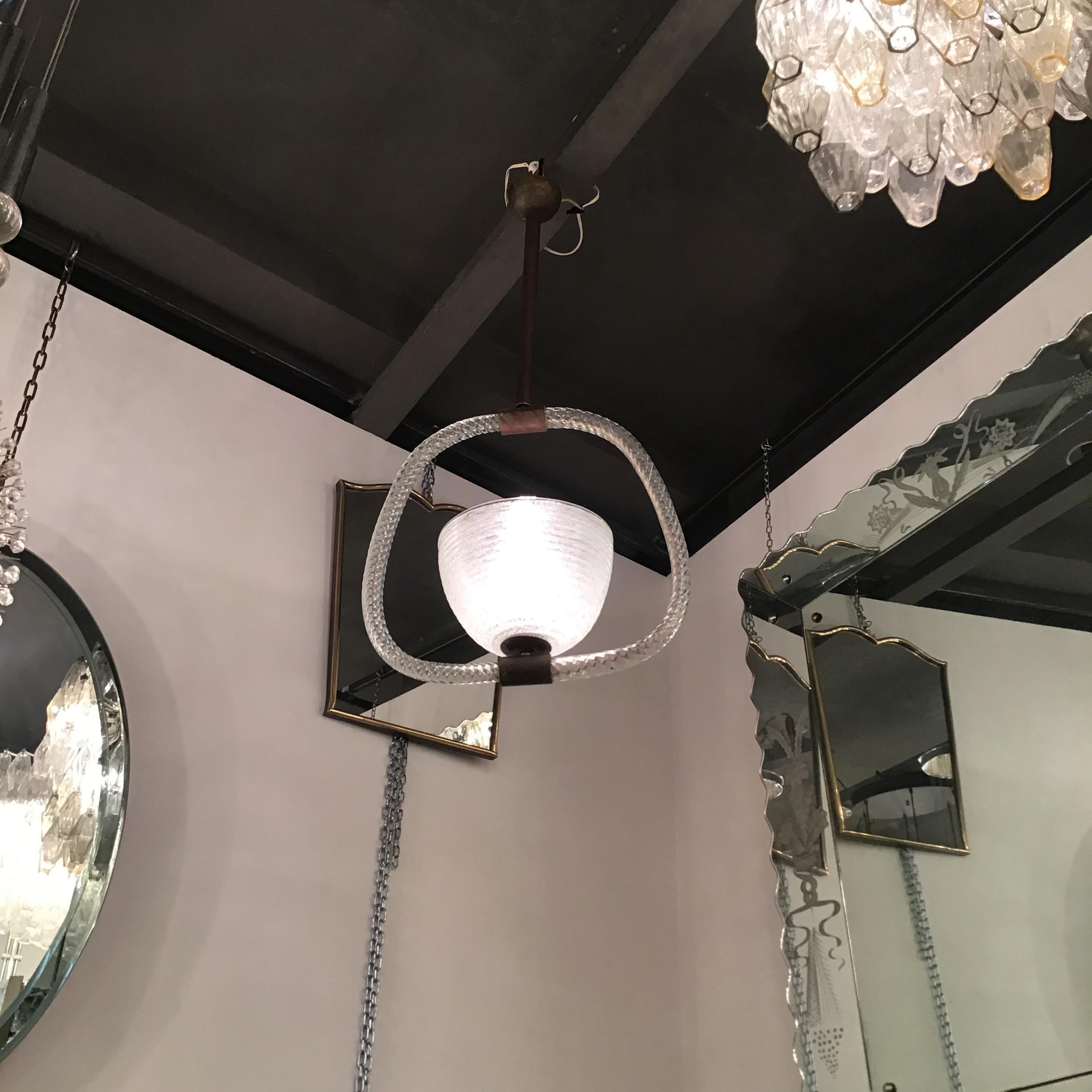 VENINI-Kronleuchter aus Muranoglas und Metall und Messing, Italien im Angebot 5