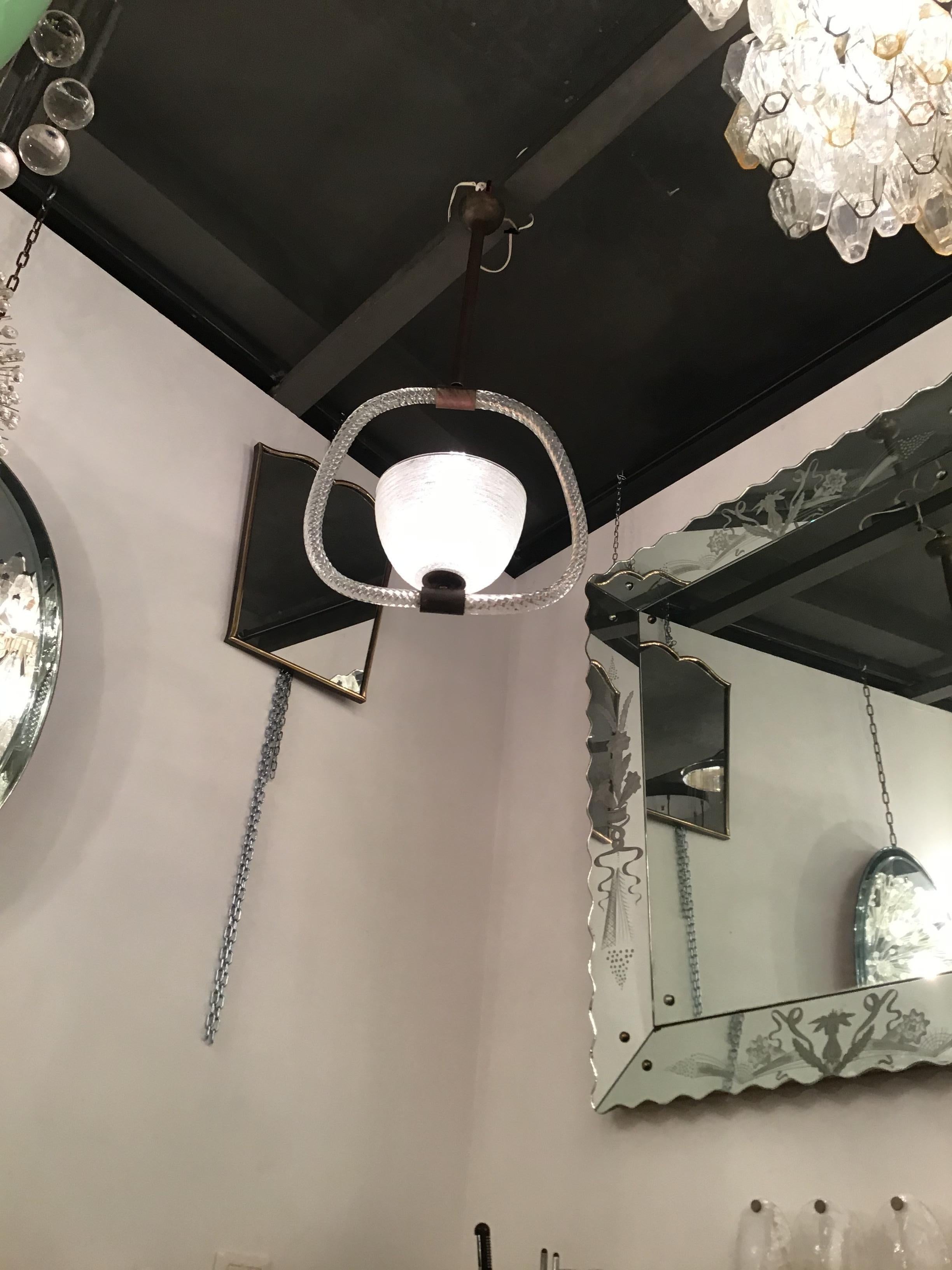 VENINI-Kronleuchter aus Muranoglas und Metall und Messing, Italien im Angebot 9