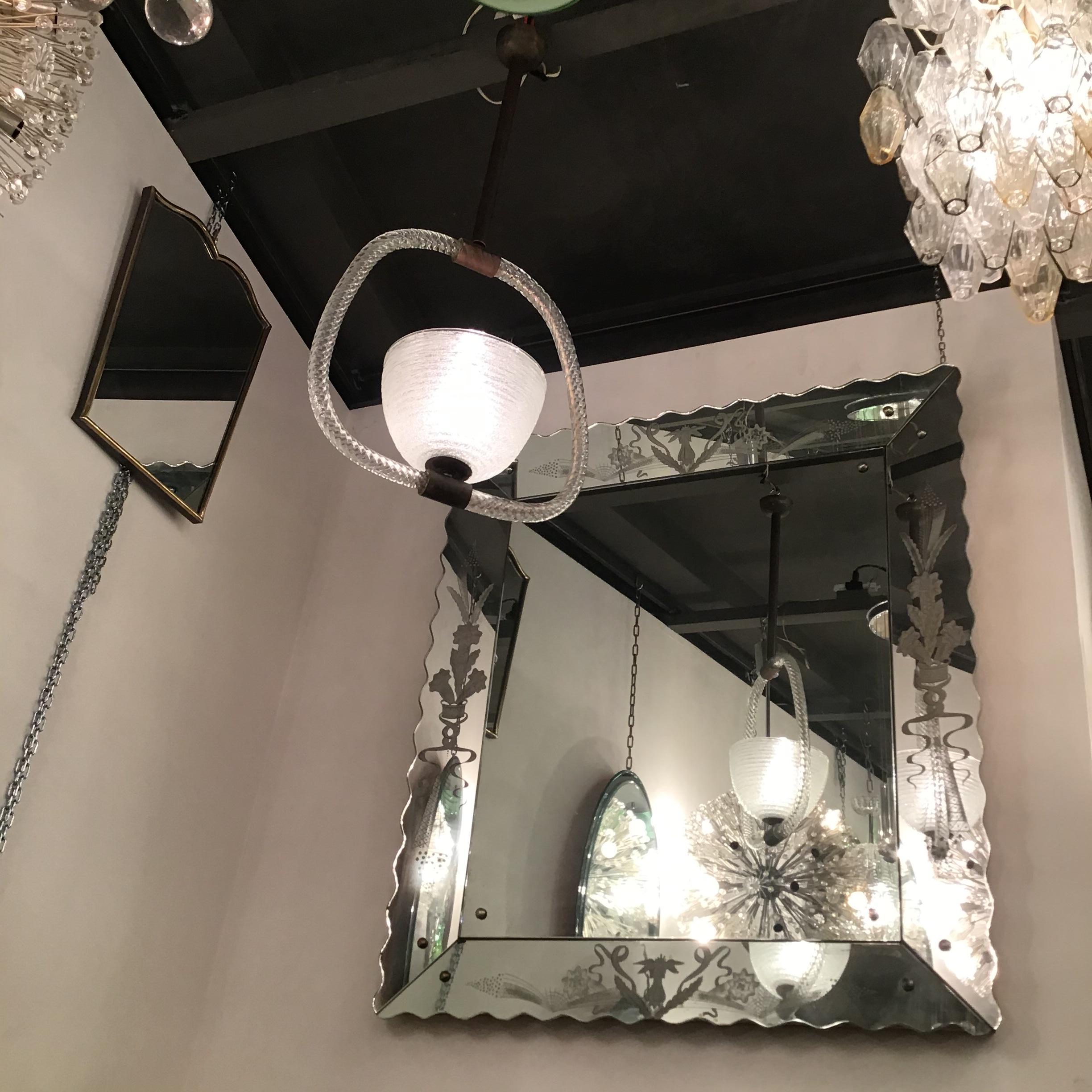 VENINI-Kronleuchter aus Muranoglas und Metall und Messing, Italien (Sonstiges) im Angebot