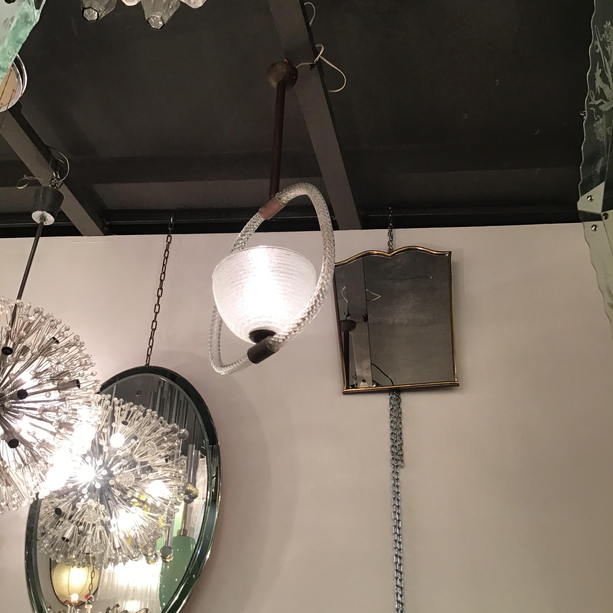 VENINI-Kronleuchter aus Muranoglas und Metall und Messing, Italien im Angebot 3