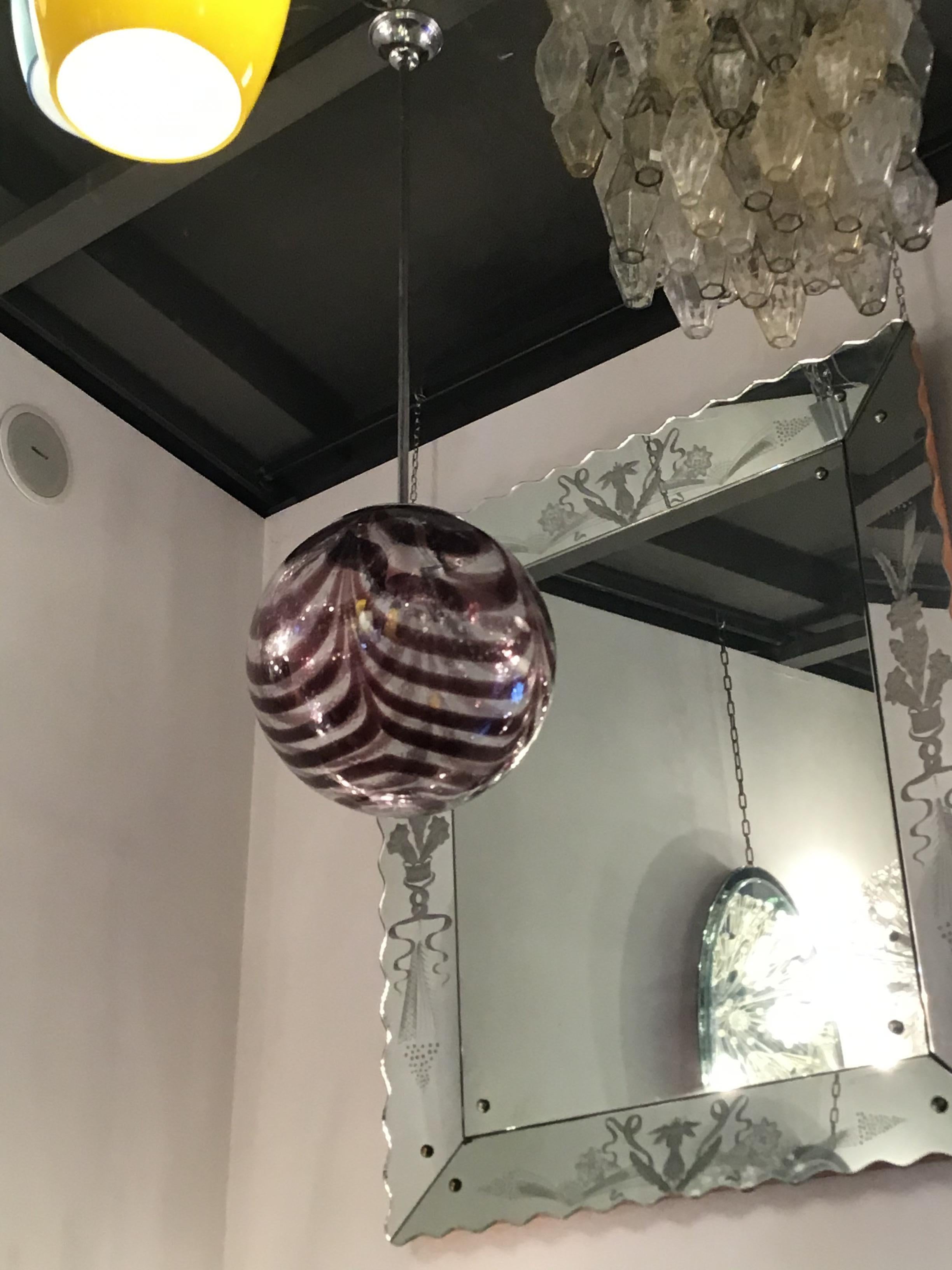 Lampadario Venini Vetro di Murano Metallo Cromatico 1960 Italia in vendita 8
