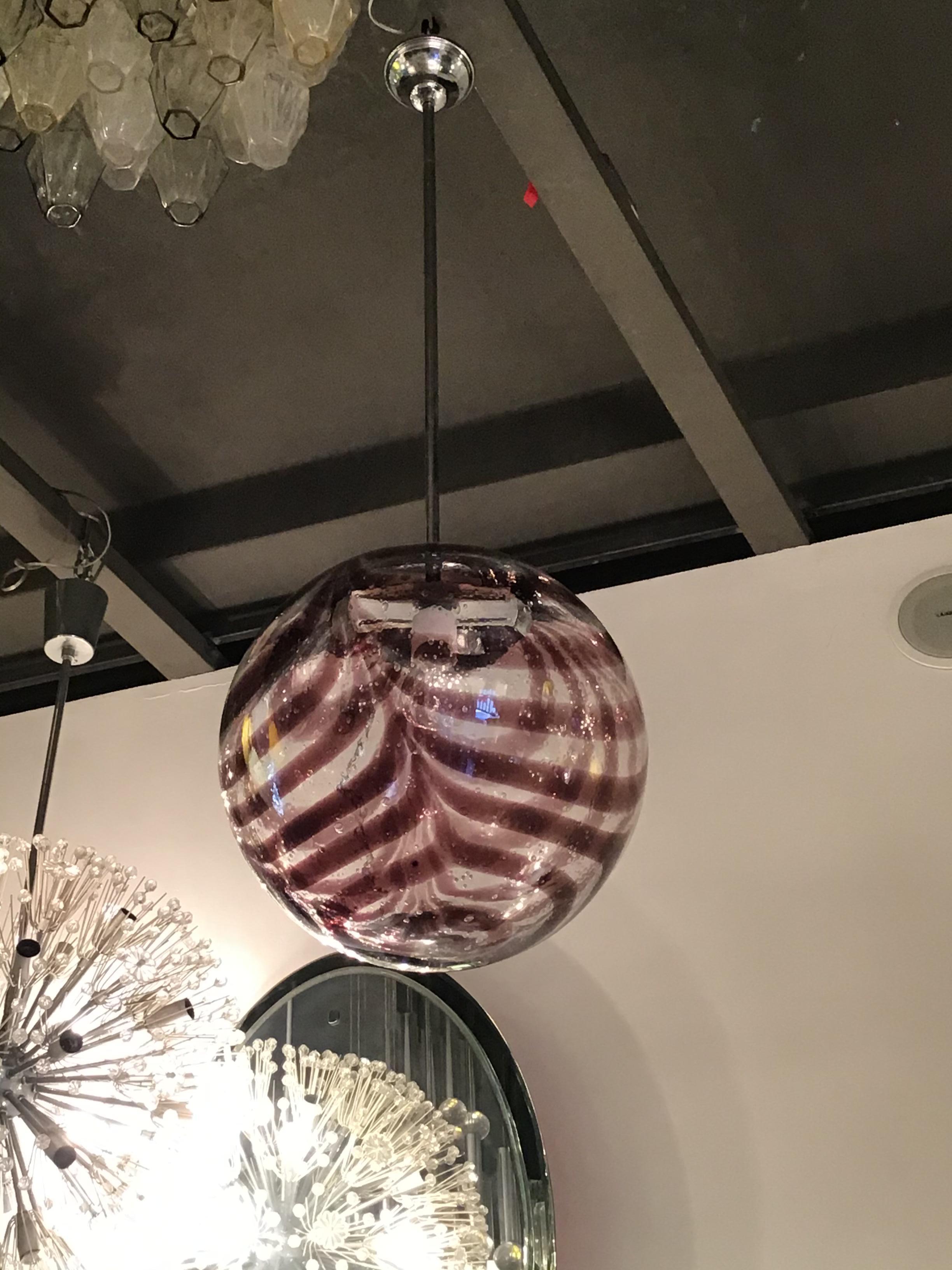 Lampadario Venini Vetro di Murano Metallo Cromatico 1960 Italia in vendita 9