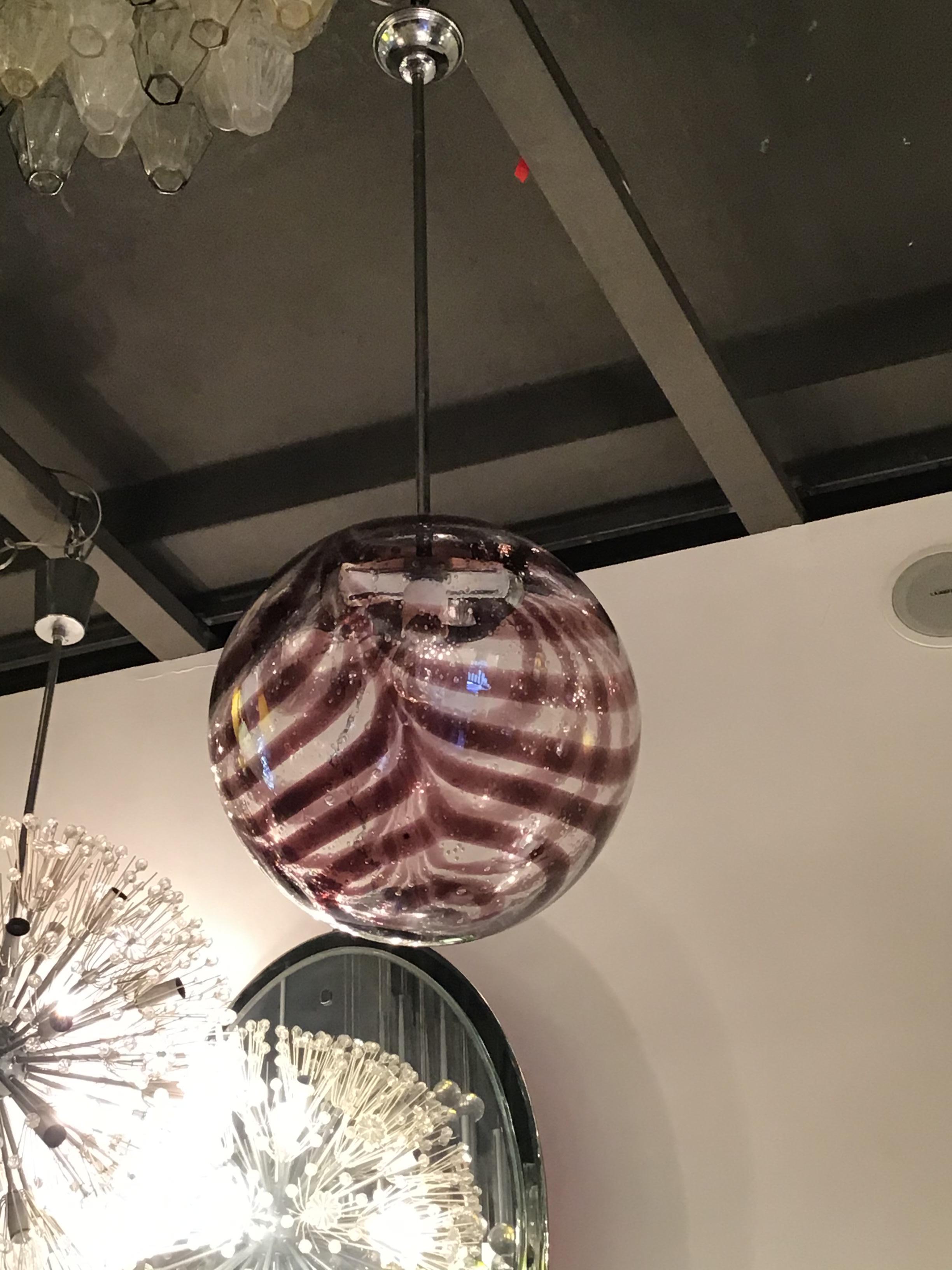 Lampadario Venini Vetro di Murano Metallo Cromatico 1960 Italia in vendita 10