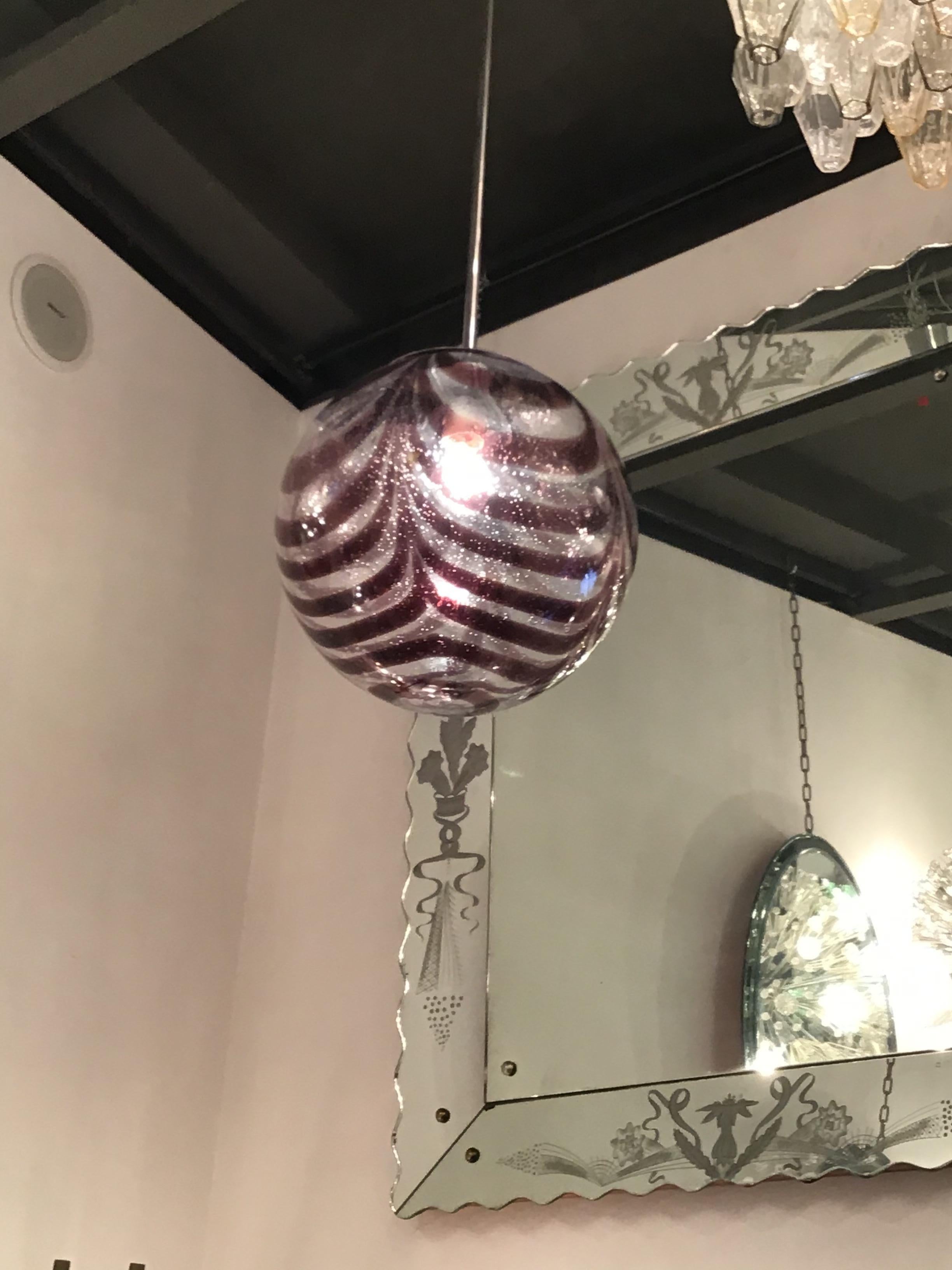 Altro Lampadario Venini Vetro di Murano Metallo Cromatico 1960 Italia in vendita