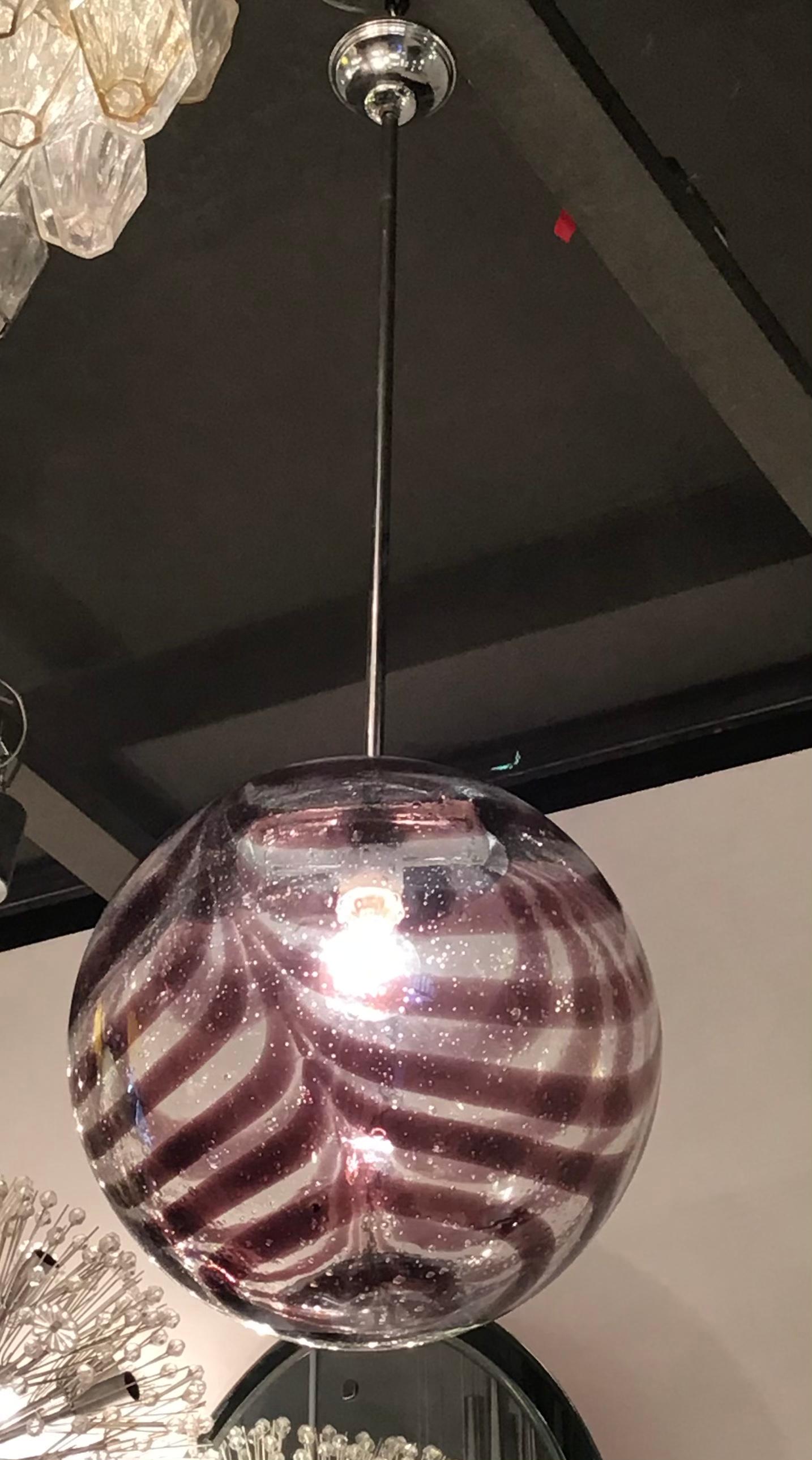 Lampadario Venini Vetro di Murano Metallo Cromatico 1960 Italia in vendita 2
