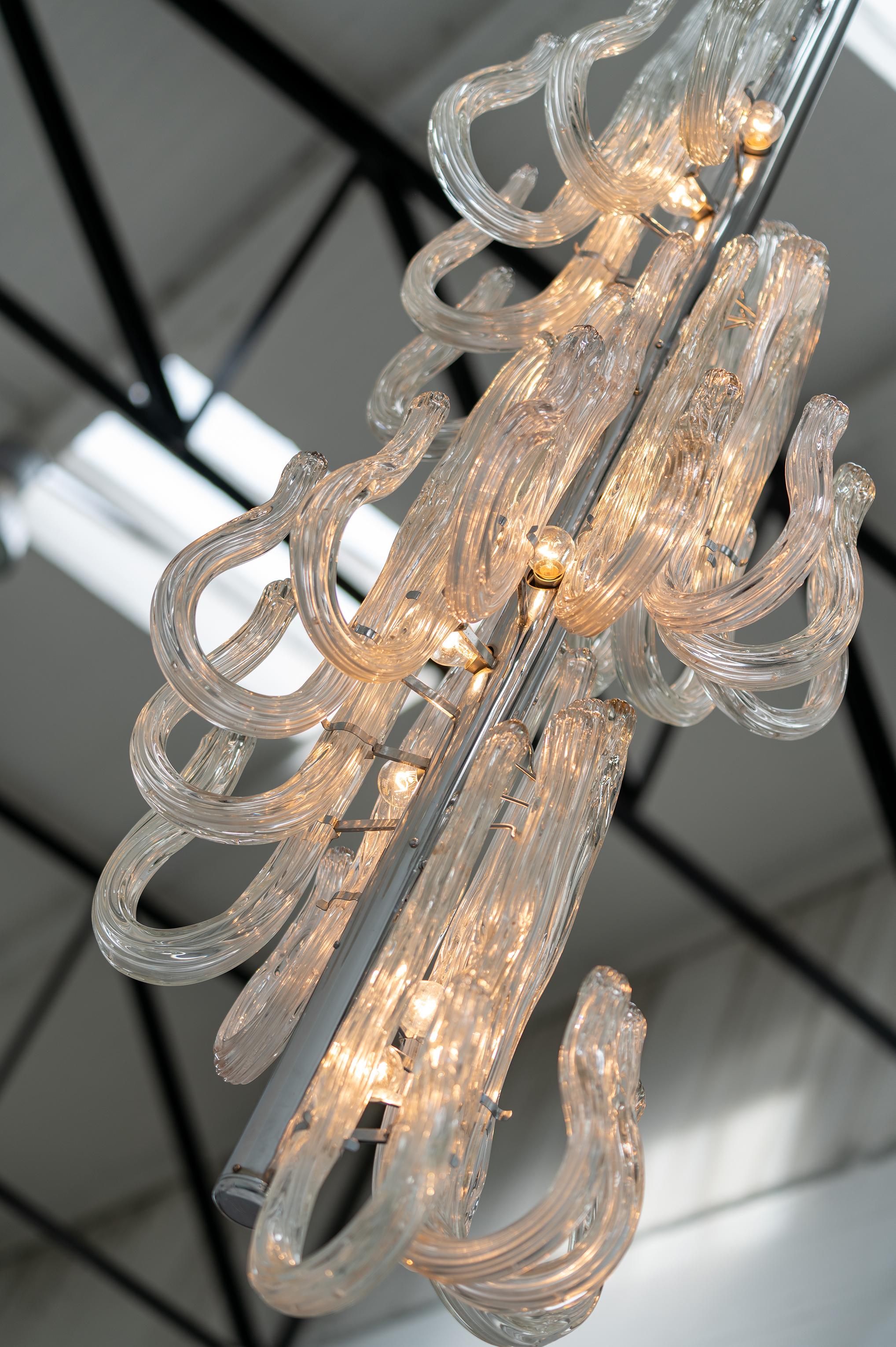 You have the rare opportunity to acquire an absolutely stunning modern chandelier from the house of Venini, Italy.
The magnificent model 