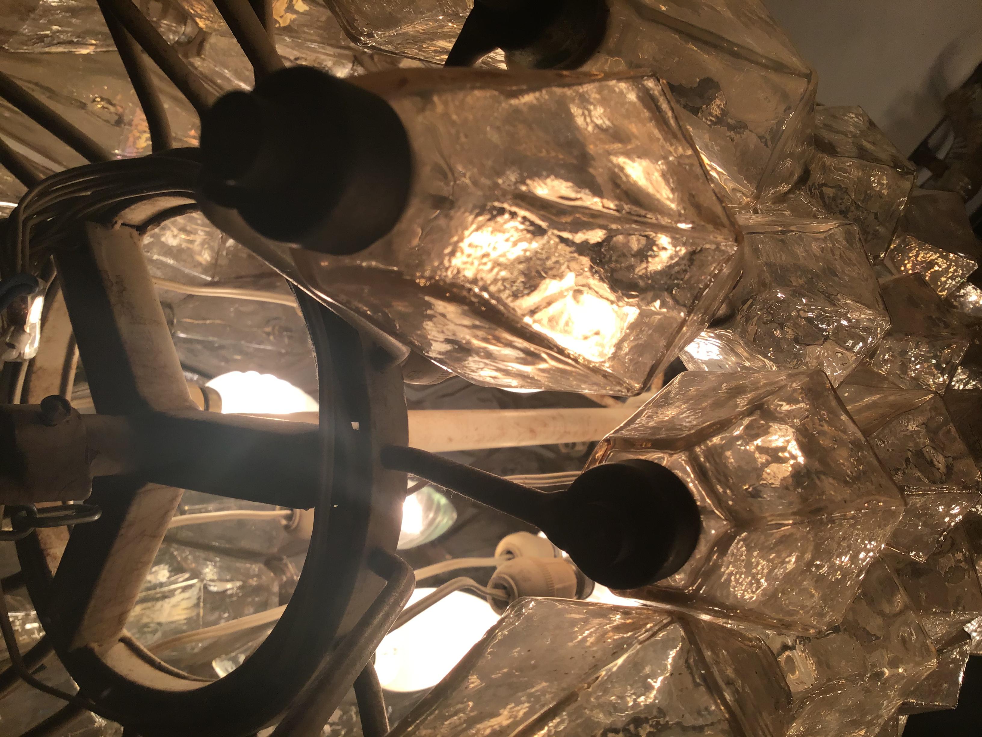 Venini, Chandelier Poliedri 1950, Carlo Scarpa For Sale 2