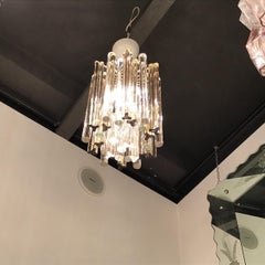 Venini Chandelier Rare, Murano Glass 1955 Iron Metal, Italy