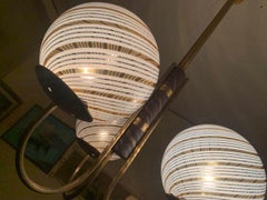 Venini Chandelier with Murano Glass Filigree and Brass 69's