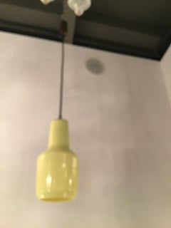 Venini Chandelier Yellow Glass Iron Brass, 1955, Italy