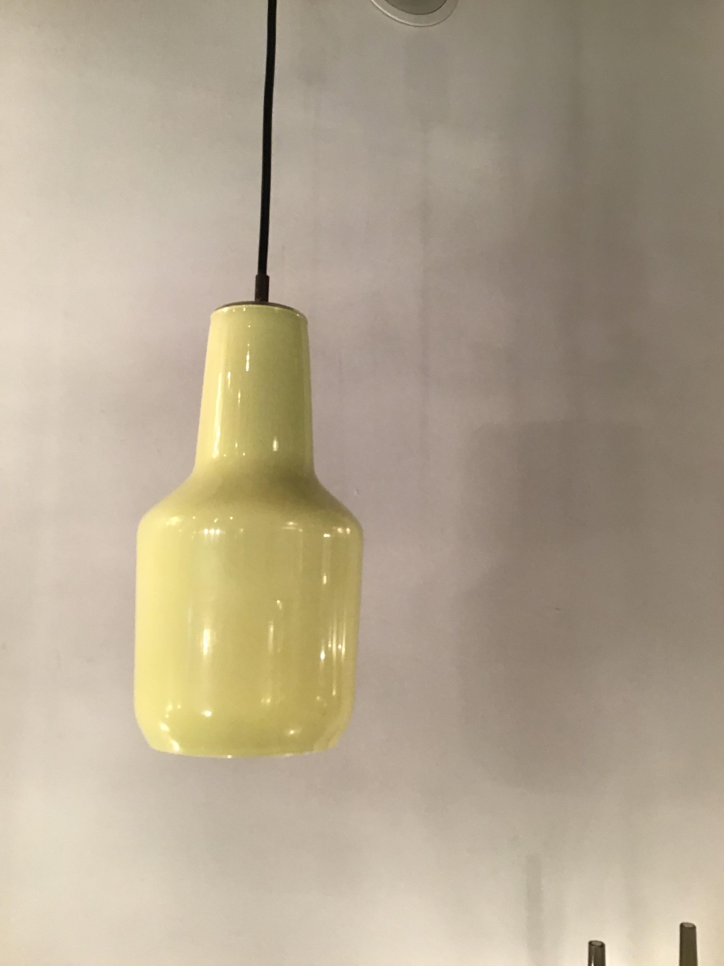 Venini Chandelier Yellow Glass Iron Brass, 1955, Italy For Sale 1