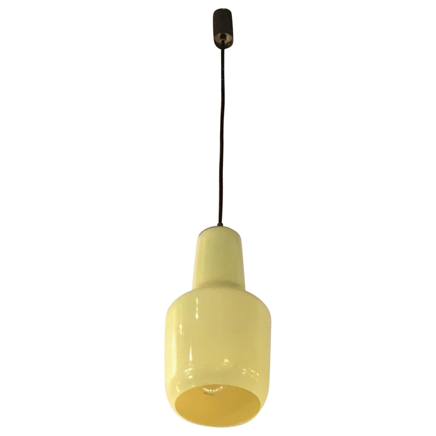 Venini-Kronleuchter aus gelbem Glas und Eisen und Messing, 1955, Italien