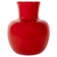 VENINI Cinesi Vase Red Murano Glass by Carlo Scarpa, Signed 2013, Made in Italy