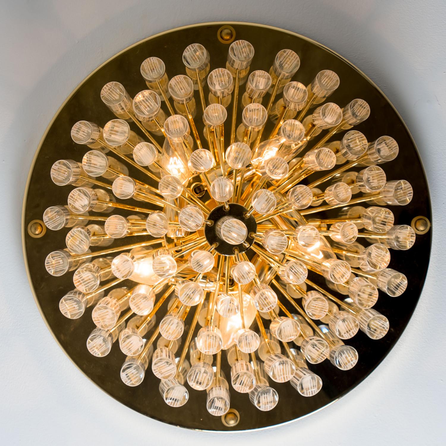 Empotrable de vidrio dorado transparente Messing de Venini, 1970 en venta 2