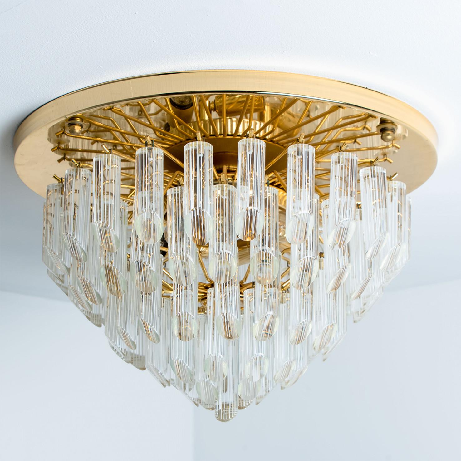Empotrable de vidrio dorado transparente Messing de Venini, 1970 en venta 3