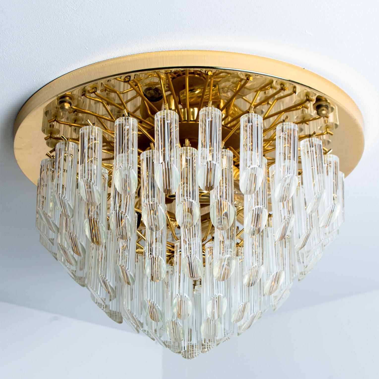 Empotrable de vidrio dorado transparente Messing de Venini, 1970 en venta 5