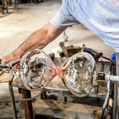 Venini Clessidra 034.90 Glass Hourglass, Talpa & Red - Design Venini - Damiani