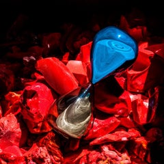 Venini Hourglass 420.06 Glass Hourglass Aquamarine & Talpa - Damiani