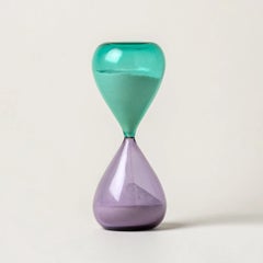 Venini Hourglass 420.06 Glass Hourglass Lilac Mint & Crystal - Damiani