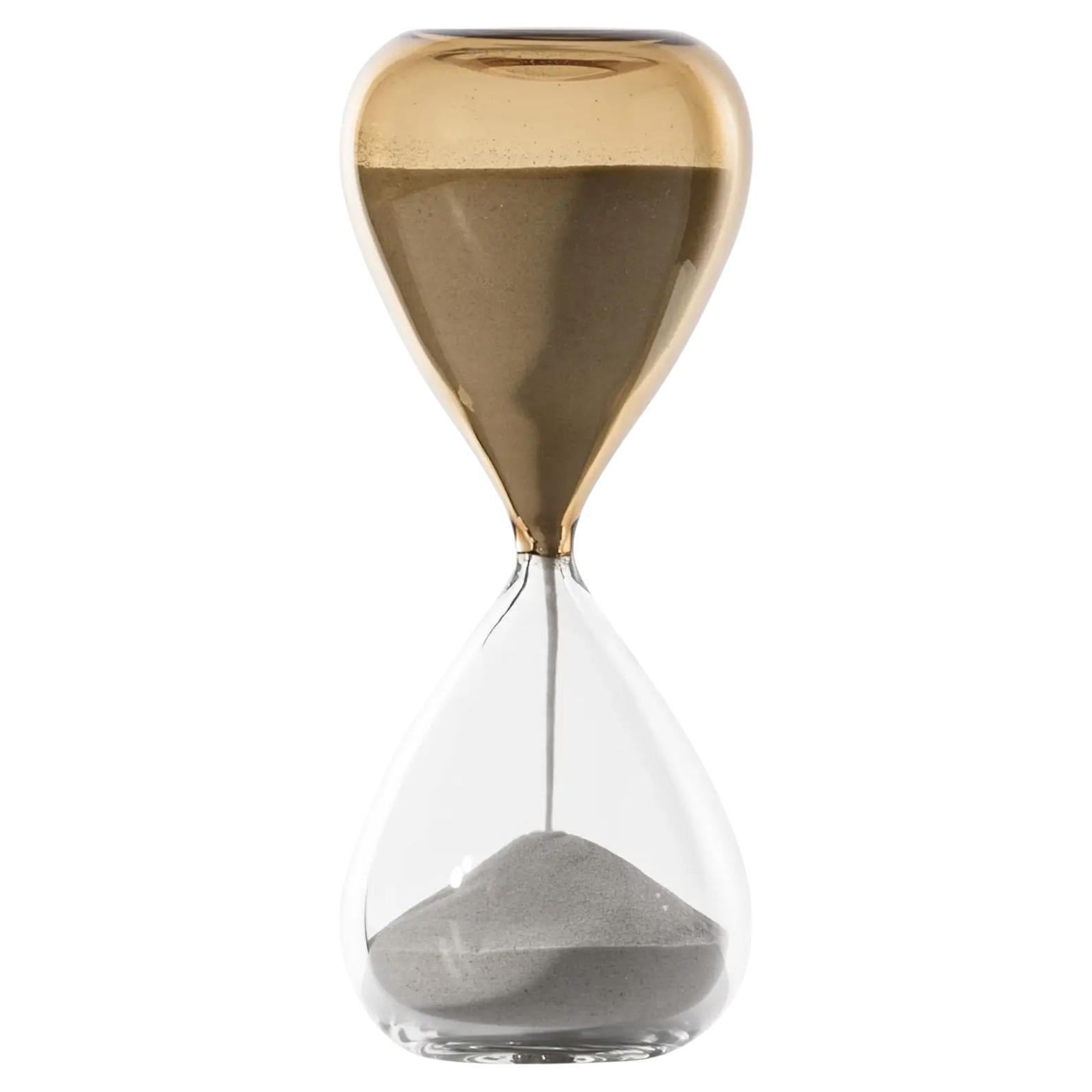 Venini Clessidra 420.06 Glass Hourglass, Moka & Crystal – Damiani in vendita