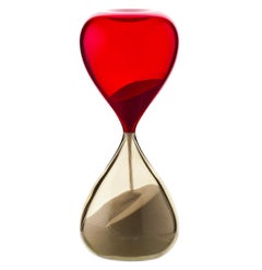 Venini Hourglass 420.06 Glass Hourglass, Pagliesco & Red - Damiani