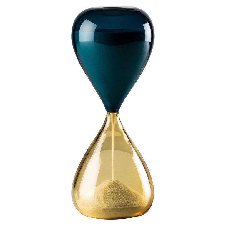 Venini Clessidra Hourglass in Amber Murano Glass For Sale at 1stDibs