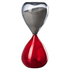 Venini Clessidra Hourglass in Grape Red Murano Glass