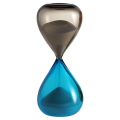 Reloj de Arena Venini Clessidra de cristal de Murano gris aguamarina